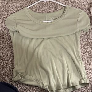 American Eagle Outfitters Ribbed Short Sleeve Top